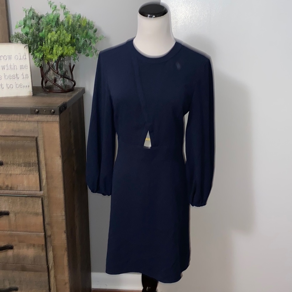 TIBI beautiful Navy cut out midi dress in excellent preloved condition size 4